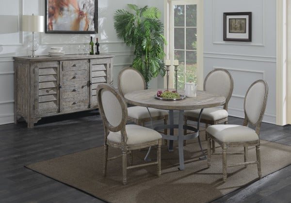 Emerald Interlude Upholstered Side Chair White Linen