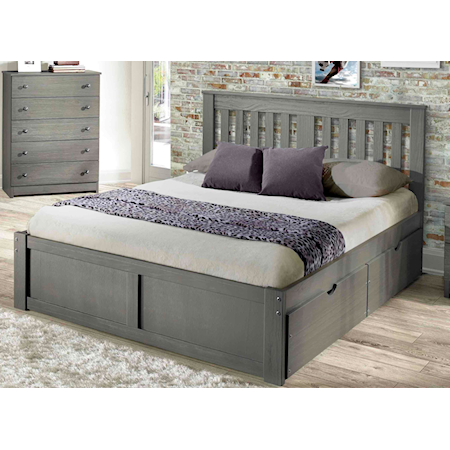 Full Platform Bed - Gray