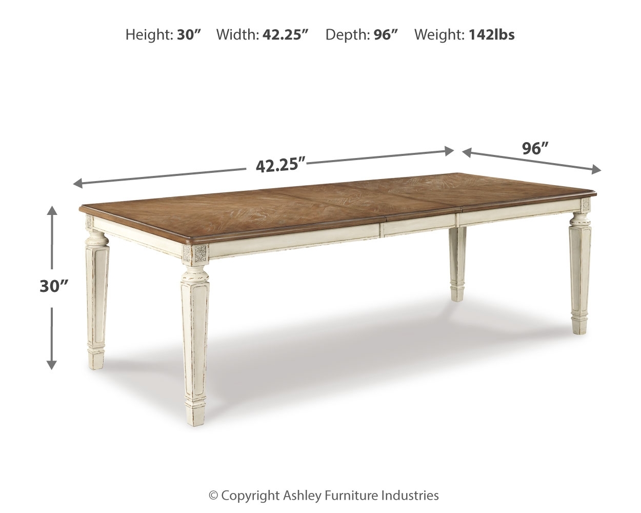 Signature Design by Ashley Realyn Rect Dining Room Ext Table