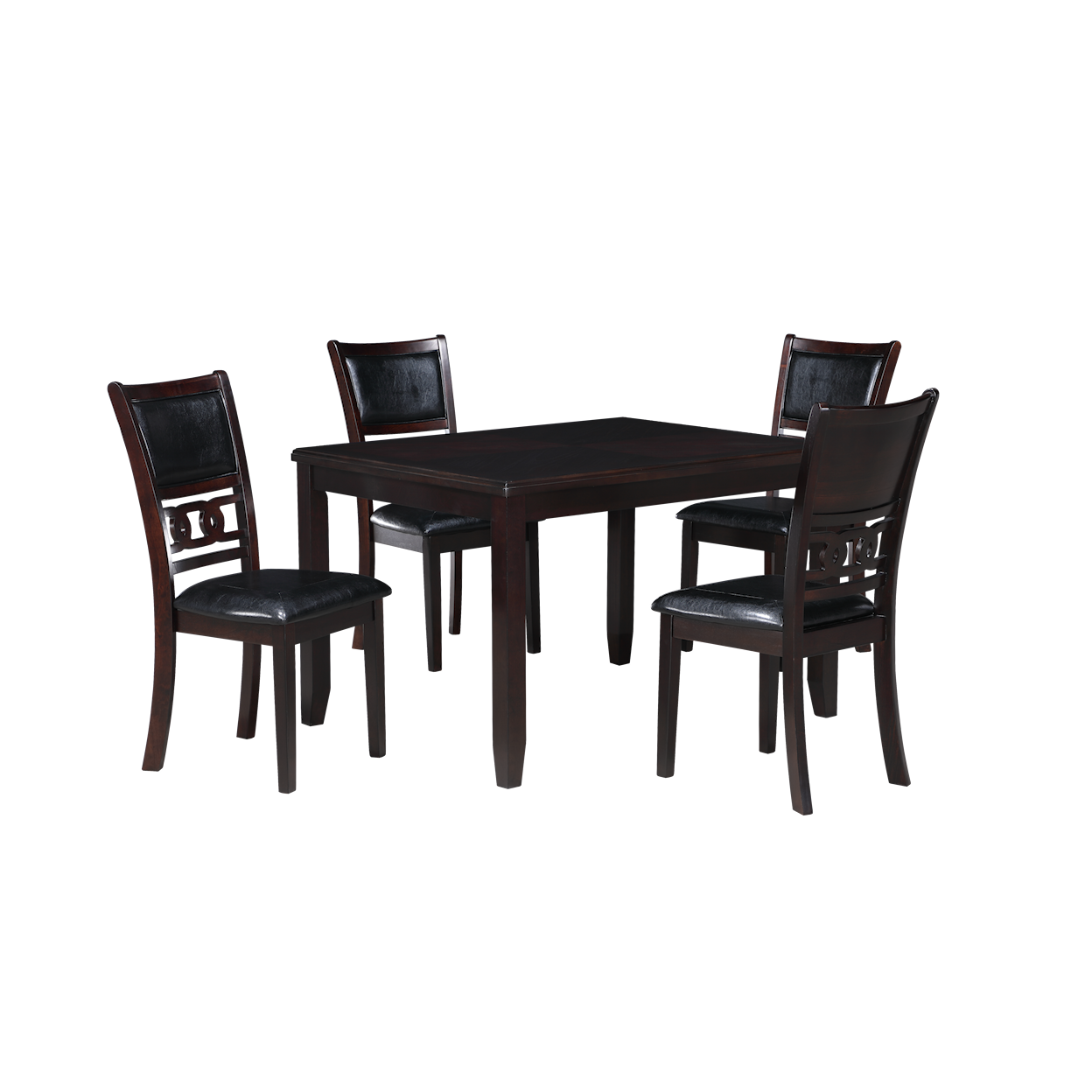 New Classic Gia 48" Dining Table + 4 Chairs Set