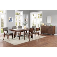 Industrial 8-Piece Dining Set with Sideboard