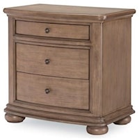 Transitional Nightstand with USB Ports and Outlets