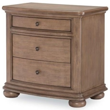 Transitional Nightstand with USB Ports and Outlets