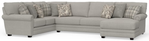 Traditional 3-Piece Sectional Sofa with Rolled Arms