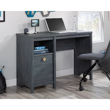 Casual Home Office Desk with Open Storage Shelf