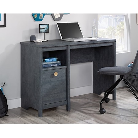 Casual Home Office Desk with Open Storage Shelf