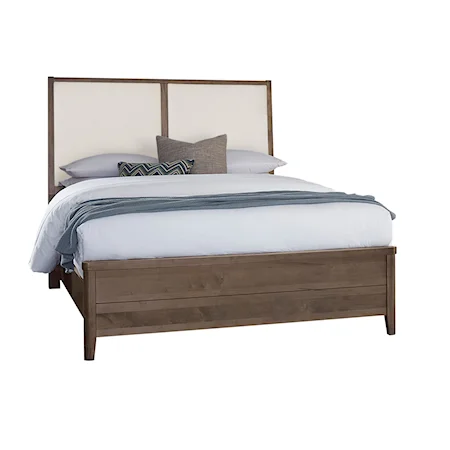 Transitional Queen Upholstered Bed with Low-Profile Footboard