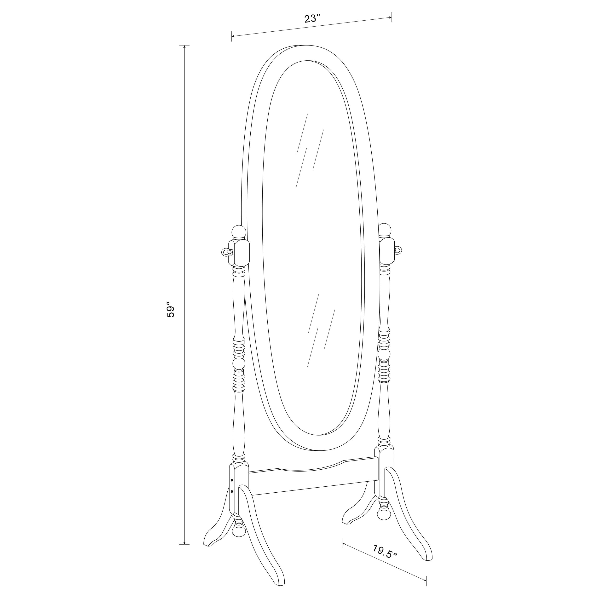 Wood Adjustable Full Length Cheval Mirror