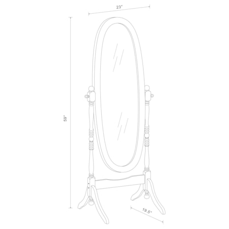 Wood Adjustable Full Length Cheval Mirror