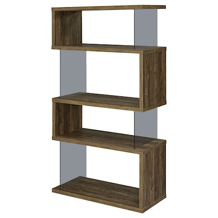 63-inch 4-shelf Glass Panel Bookshelf