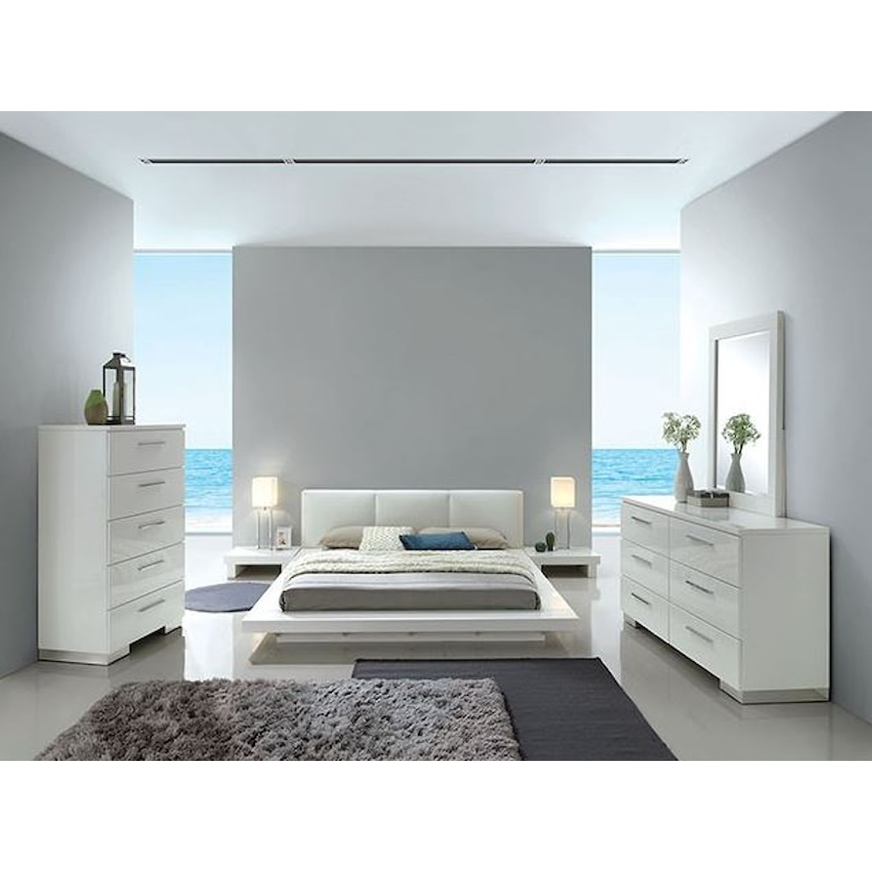 FUSA Christie Queen Platform Bed