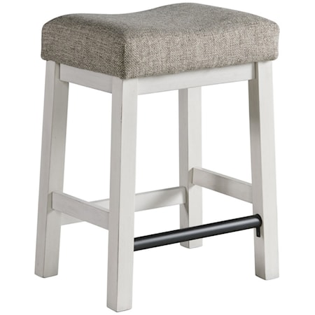 Cottage Backless Stool with Upholstered Seat