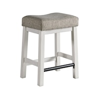 Cottage Backless Stool with Upholstered Seat