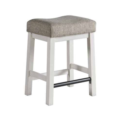Cottage Backless Stool with Upholstered Seat