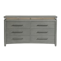 Contemporary 6-Drawer Dresser with LED Lighting