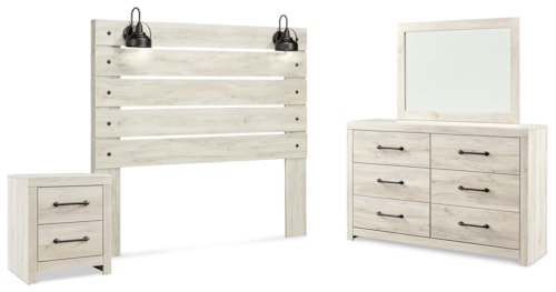 Queen Panel Headboard, Dresser, Mirror, And Nightstand