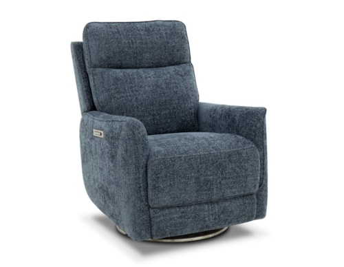 Transitional Power Swivel Recliner with Power Headrest and Power Lumbar