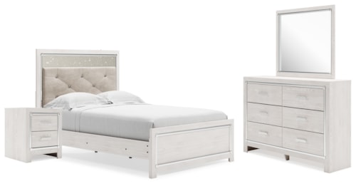 Full Panel Bed, Dresser, Mirror And Nightstand