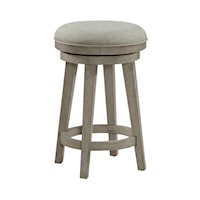 Modern Farmhouse Swivel Stool with Upholstered Seat
