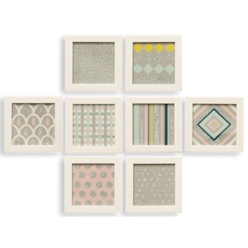 8 Piece Multi-Colored Framed Canvas Wall Art
