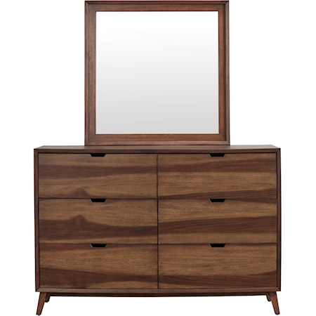 Mid-Century Modern Dresser & Mirror Set