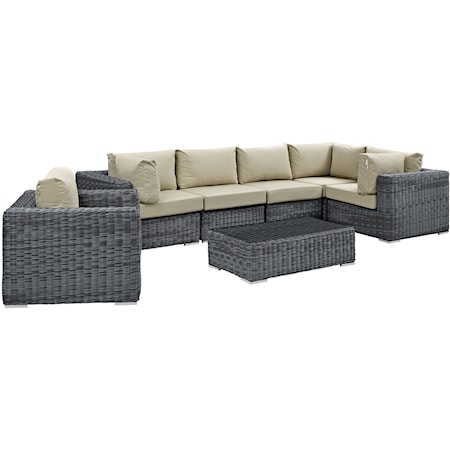 Outdoor 7 Piece Sectional Set