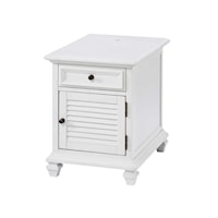 Charlestown Farmhouse Storage End Table with Built-in USB Power Strip