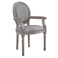 Vintage French Upholstered Fabric Dining Armchair