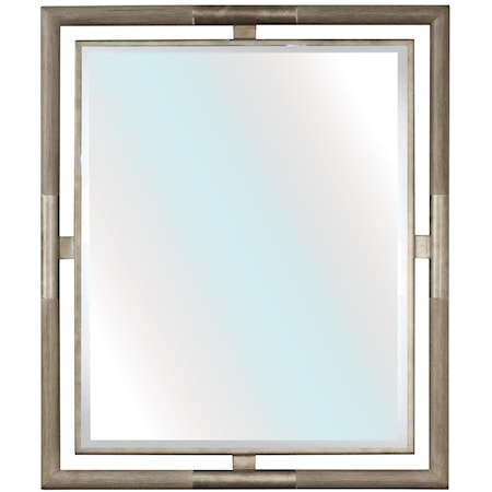 Contemporary Mirror with Metal Accents