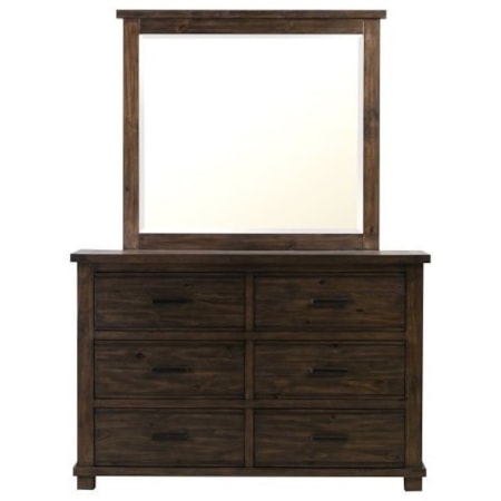 Dresser and Mirror Set