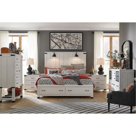 Queen Storage Panel Bed