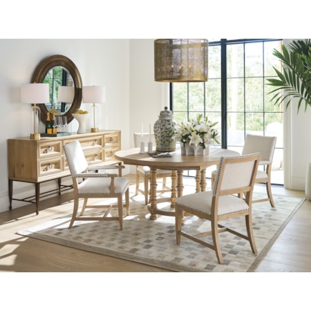 5-Piece Dining Set with Round/Oval Table