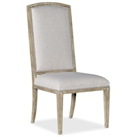 Traditional Upholstered Side Chair with Nail-head Trim