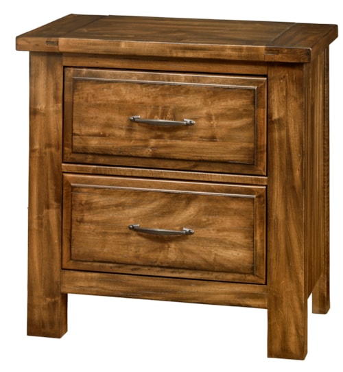 Rustic Farmhouse 2-Drawer Nightstand with English Dovetail Construction