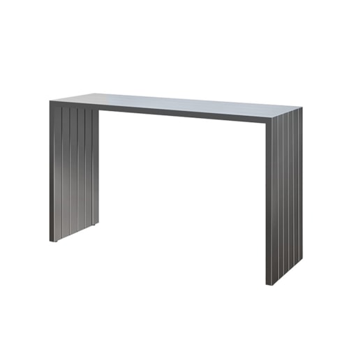Console / Counter Height Table With Plank Style Top - Graphite