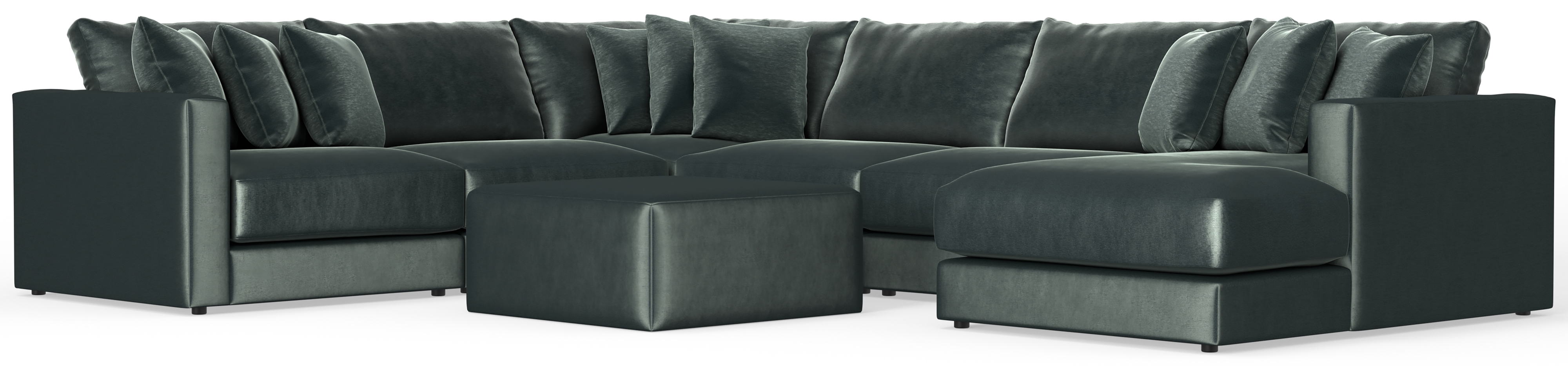 5-Piece Sectional Sofa with Cocktail Ottoman