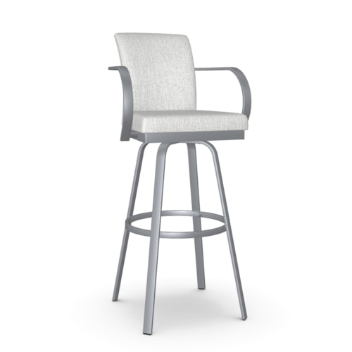Contemporary Upholstered Spectator Height Swivel Stool