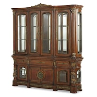 Traditional China Cabinet with Buffet