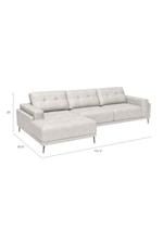 Zuo Bliss Collection Contemporary RAF Chaise Sectional Sofa