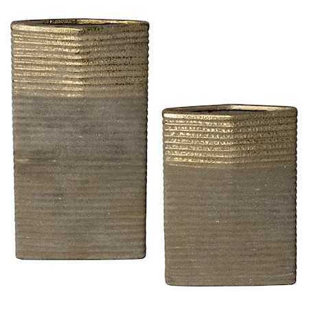 Riaan Ribbed Vases, S/2