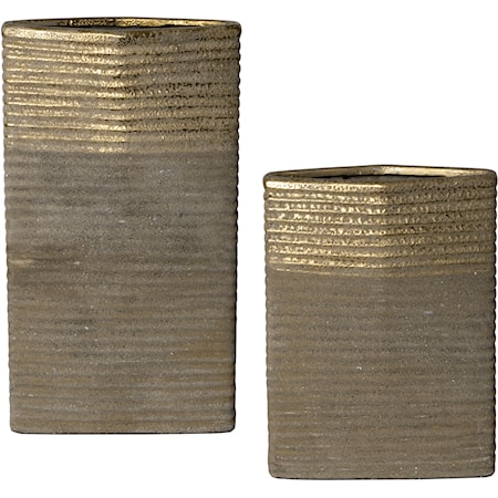 Riaan Ribbed Vases, S/2