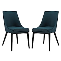 Viscount Upholstered Dining Side Chair - Black/Azure - Set of 2