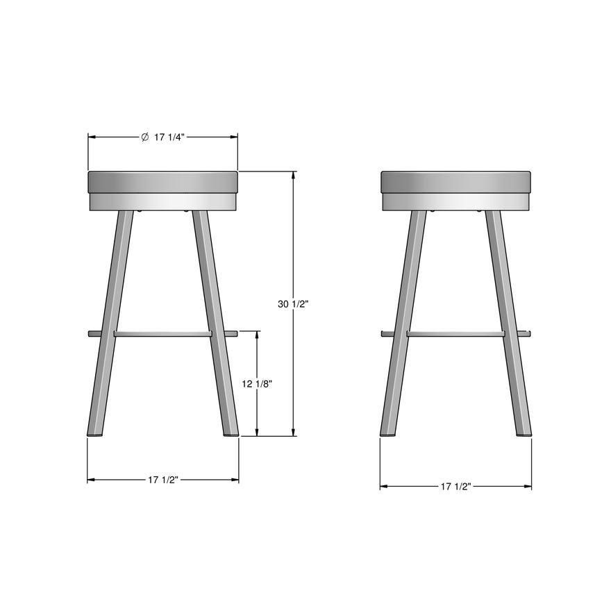 Amisco Rudy Upholstered Bar Height Swivel Stool