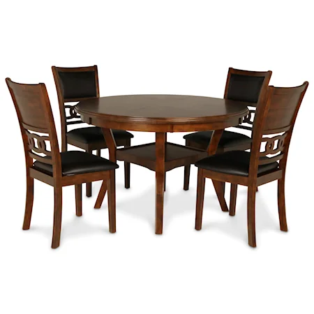 Contemporary 5-Piece Dining Table and Chair Set with Table Storage