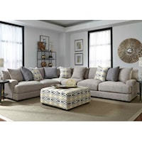 Contemporary 4-Piece Sectional Sofa with Throw Pillows