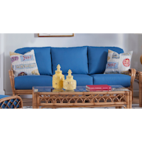 Coastal Rattan Sofa with English Arms