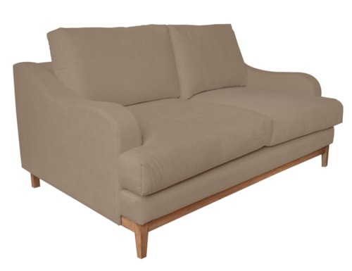 Mid-Century Modern Loveseat with Slope Arms
