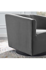 Modway Twist Accent Lounge Performance Velvet Swivel Chair - Gray/Gold
