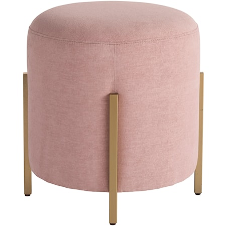 Glam Pouf with Gold Metal Frame