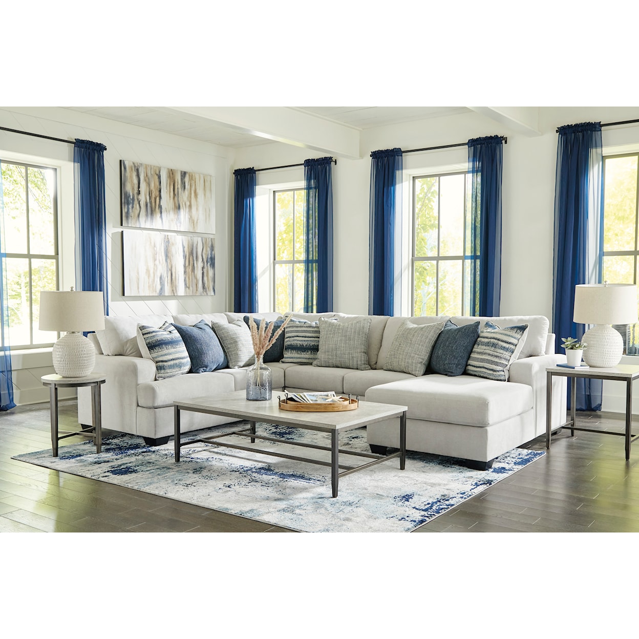 Benchcraft Lowder 4-Piece Sectional with Chaise